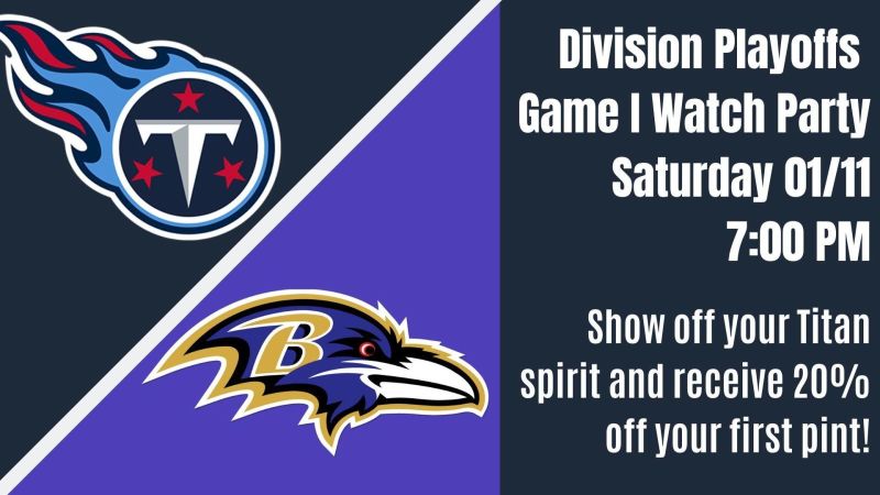 Titans Vs Ravens Watch Party In Mcminnville At Depot Bottom
