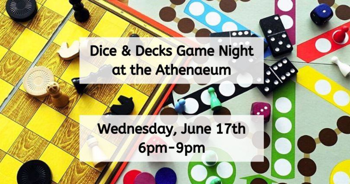 Dice and Decks Game Night in Indianapolis at The Athenaeum