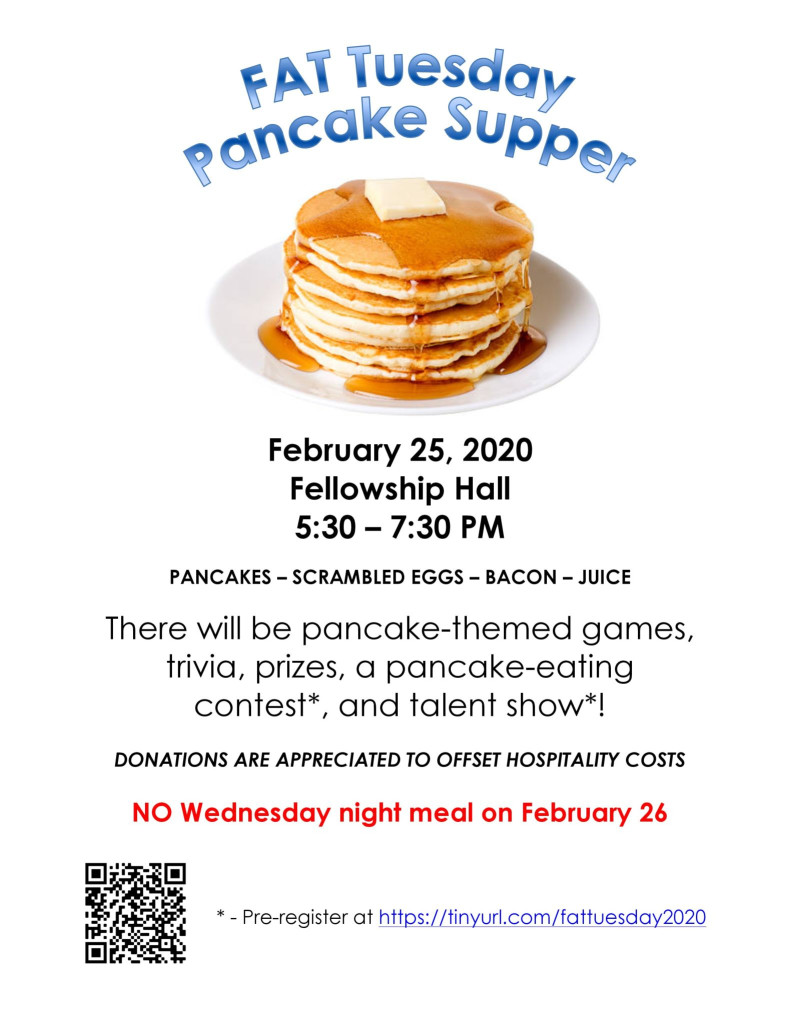 Fat Tuesday Pancake Supper in Austin at Bethany United Methodist
