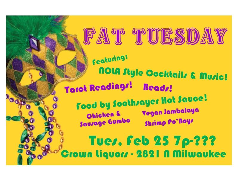 Fat Tuesday Pop Up in Chicago at CLOSED - Crown Liquors Taproom