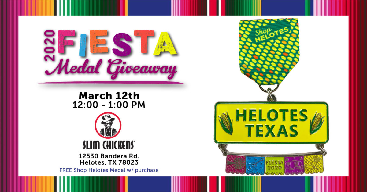 2020 Shop Helotes Fiesta Medal Giveaway March 12 in Helotes at