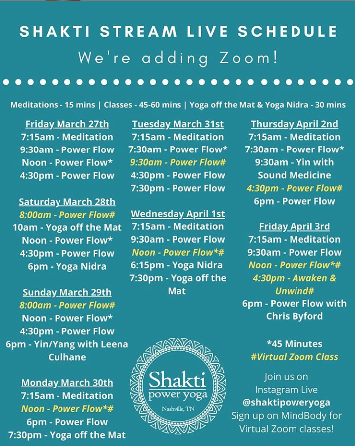 Nashville Gyms Yoga Studios Livestreaming Cla