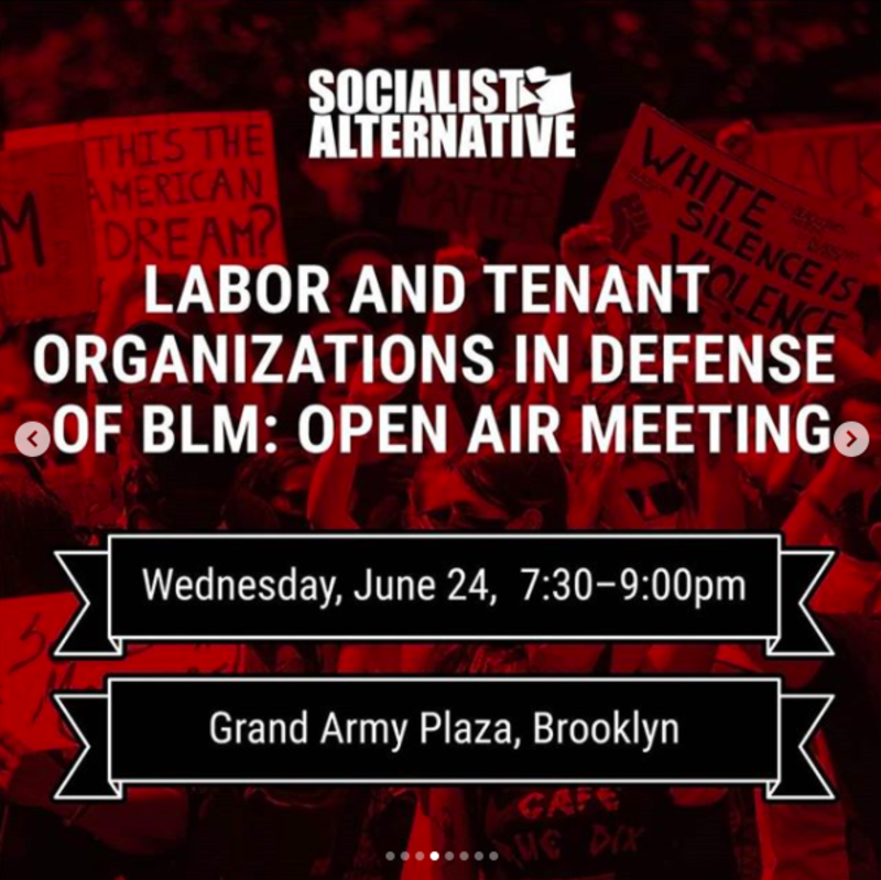 Grand Army Plaza Protest June 14 M4bl Protest Labor Tenant Organization In Defense Of Blm In Nyc