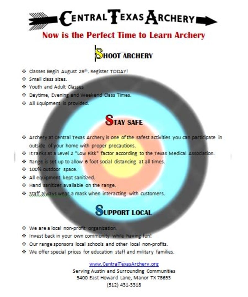 Youth Archery Classes in Manor at Central Texas Archery