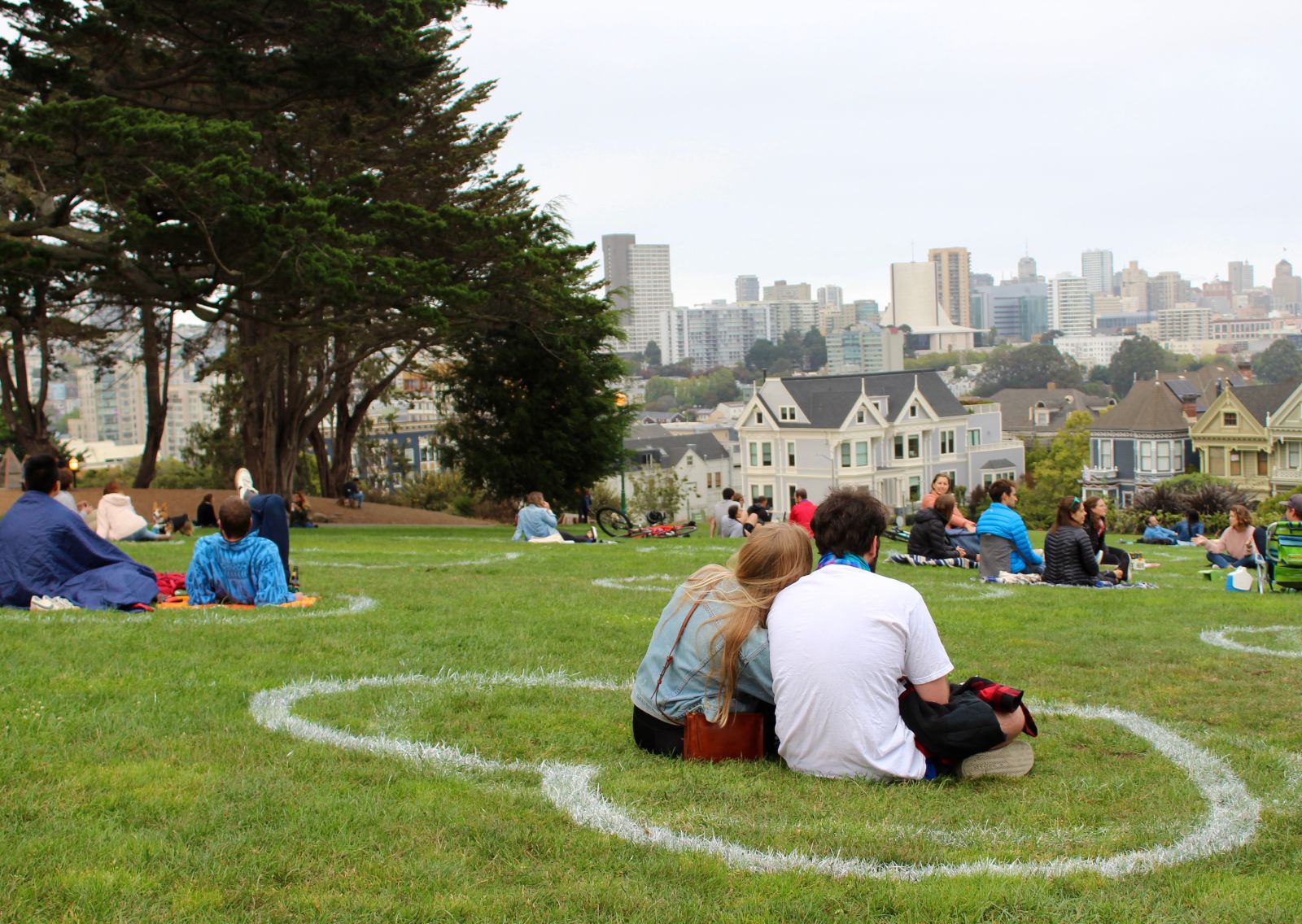 Social Distancing Hearts Popping Up at SF Parks
