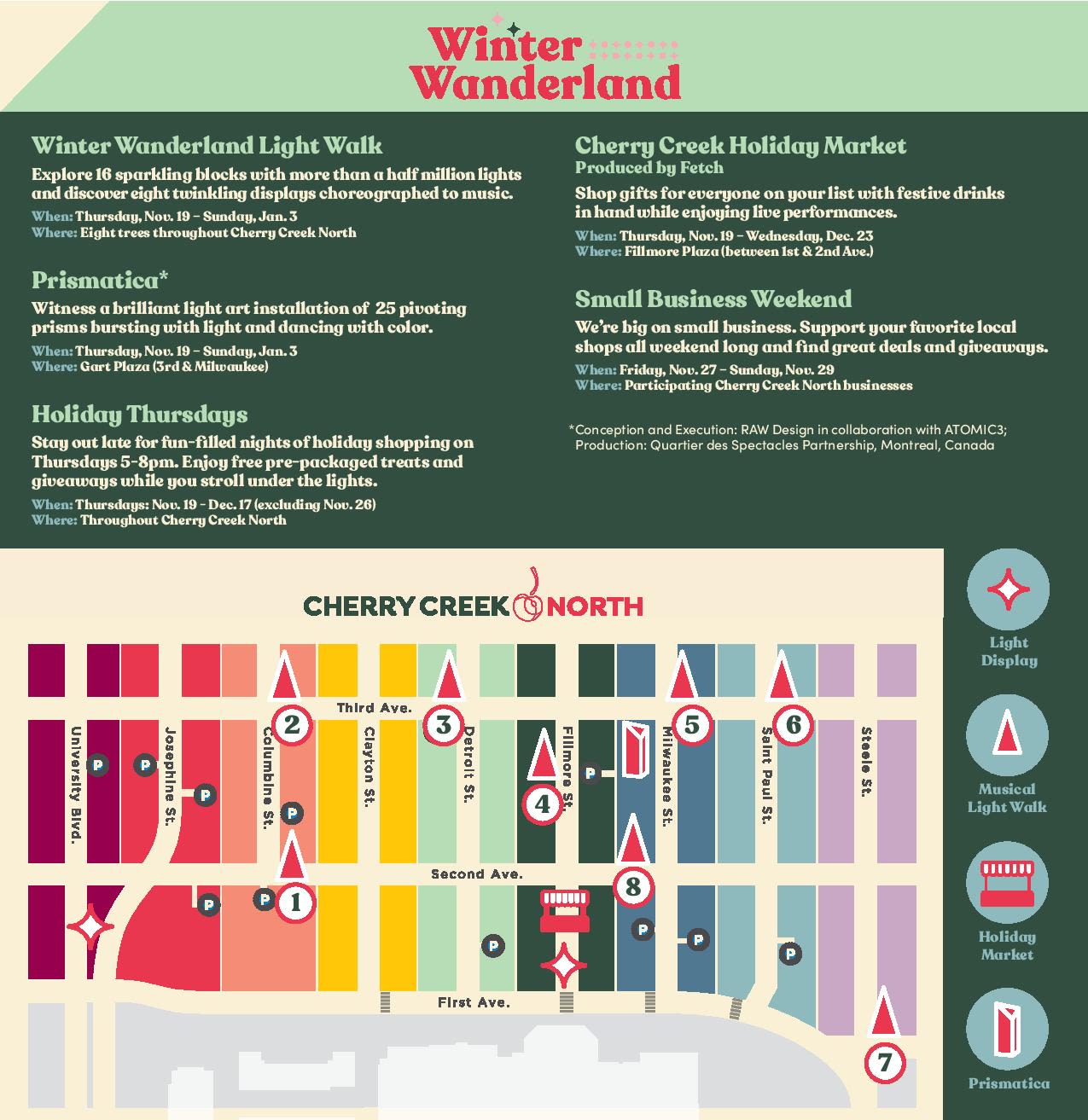 Cherry Creek Christmas Light Walk 2022 Winter Wanderland Light Walk In Denver At Cherry Creek North