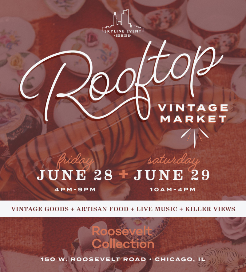 Roosevelt Collection Rooftop Vintage Market In Chicago At