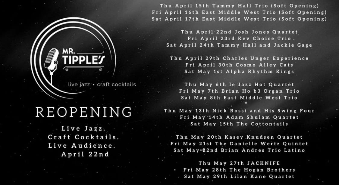 Mr. Tipple's Jazz Club Reopens in San Francisco at Mr. Tipple's
