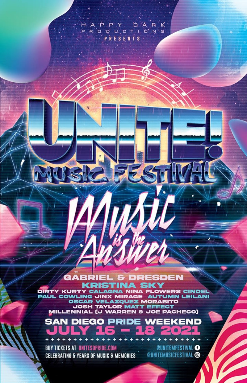 UNITE! Music Festival SD Pride 2021 in San Diego at Spin Night
