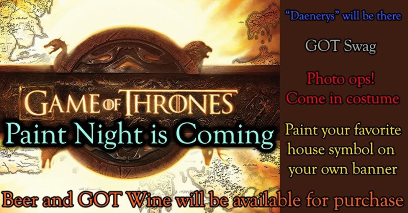 Game Of Thrones Paint Night In Boston At Liz Boston Art Studio