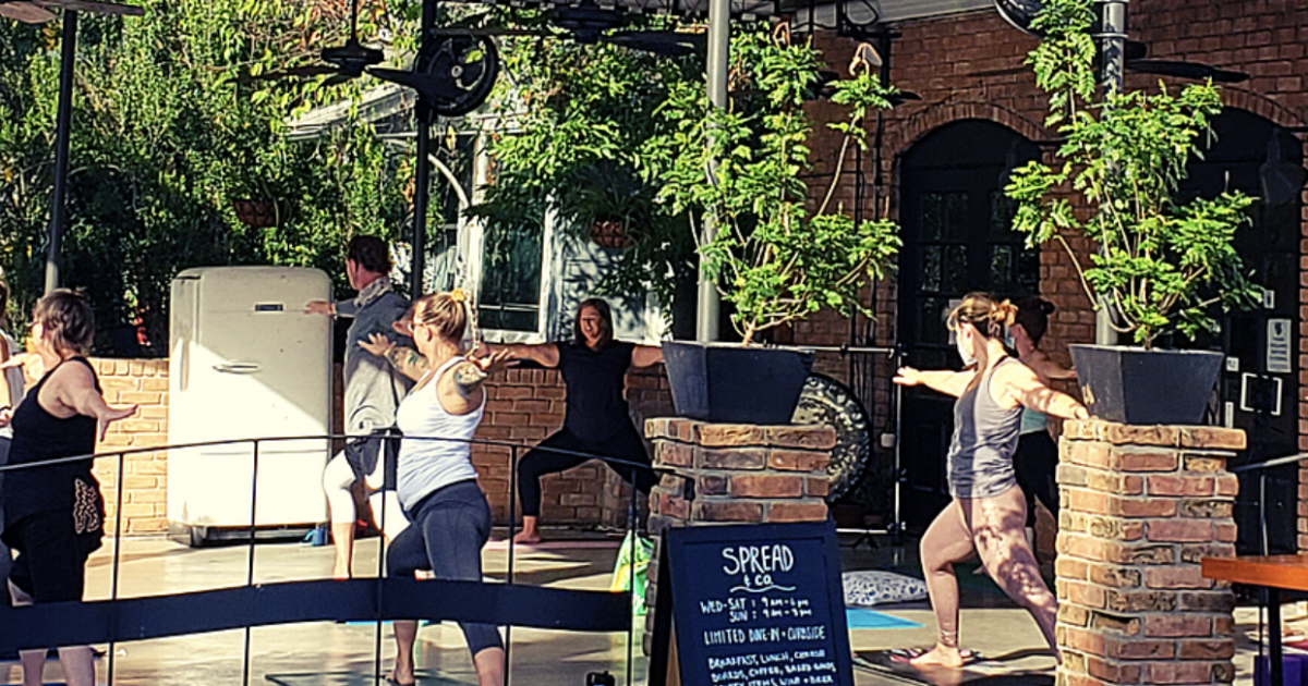 At Spread & Co. Meditative Flow on the Patio! in Austin at Spread