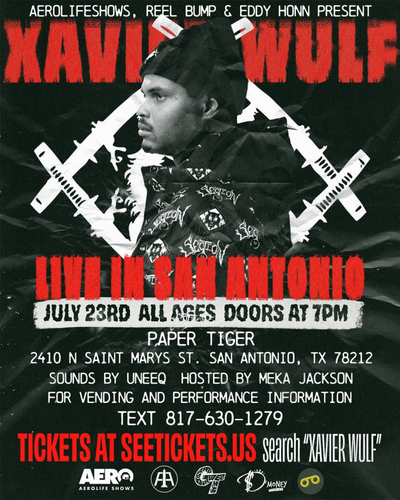 Xavier Wulf in San Antonio at Paper Tiger