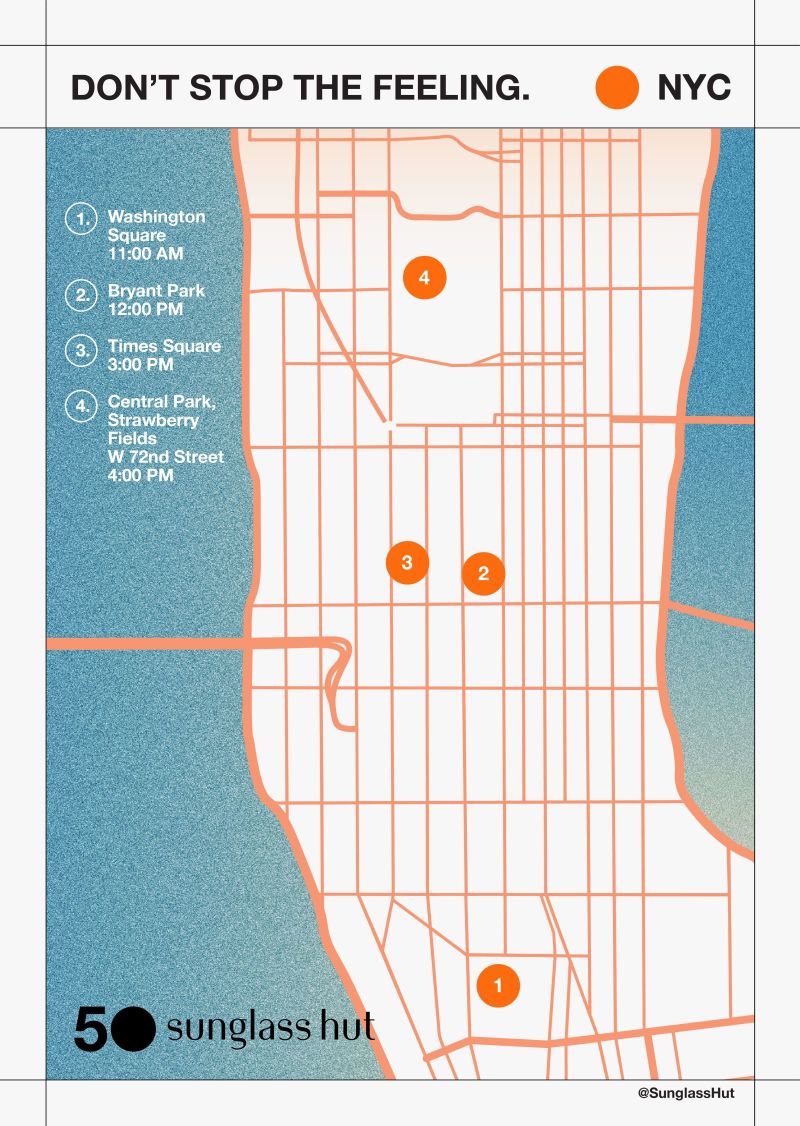 Sunglass Hut 50th Anniversary in NYC at Various Locations