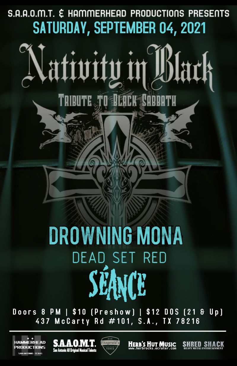 Nib Black Sabbath Tribute Seance Drowning Mona Dead Set Red In