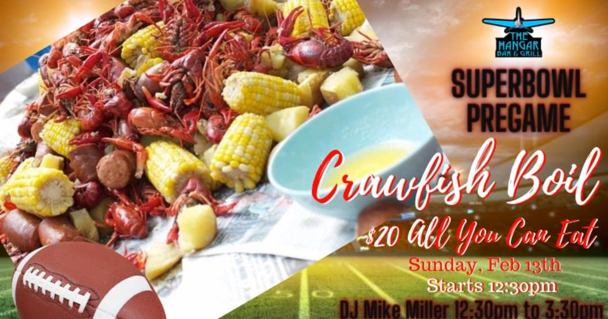 Super Bowl PreGame Crawfish Boil in San Antonio at The Hangar Super Bowl PreGame Crawfish Boil in San Antonio at The Hangar