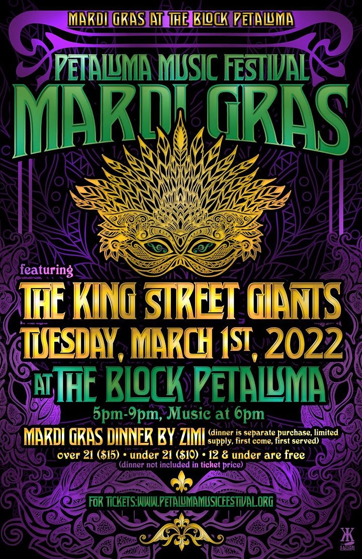 Mardi Gras 2022 in Petaluma at The Block Petaluma